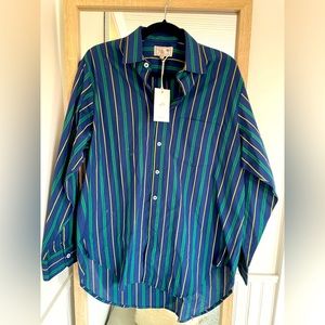 NWT Mille Resortwear (anthropologie) Cotton Button Down shirt/swim cover Size XL
